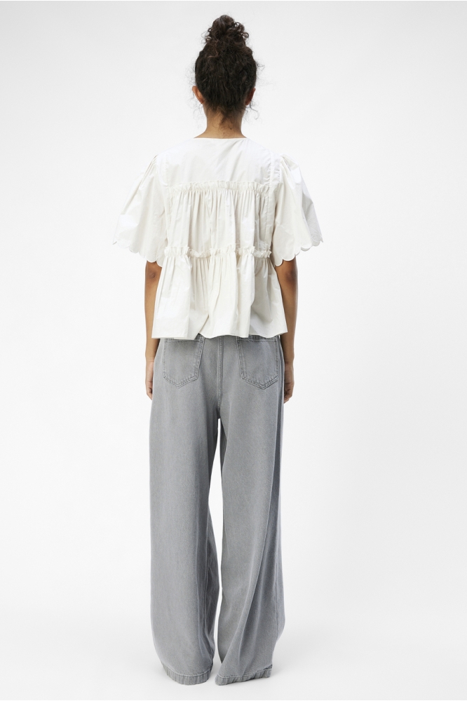 OBJHOPE S/S RE V-NECK TOP E DIV 23045854 White Sand